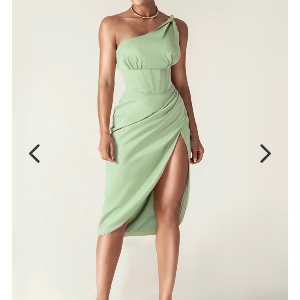Corset Satin Midi Dress